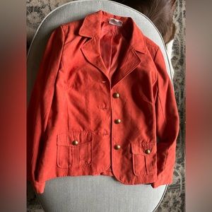 Orange suede blazer